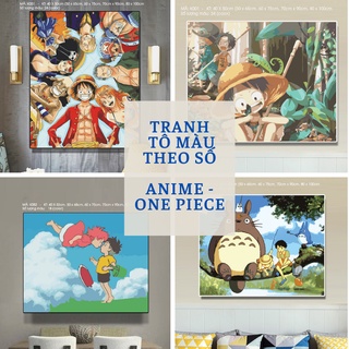 Tranh tô màu theo số anime Tranh sơn dầu số hóa Tranh treo tường one piece