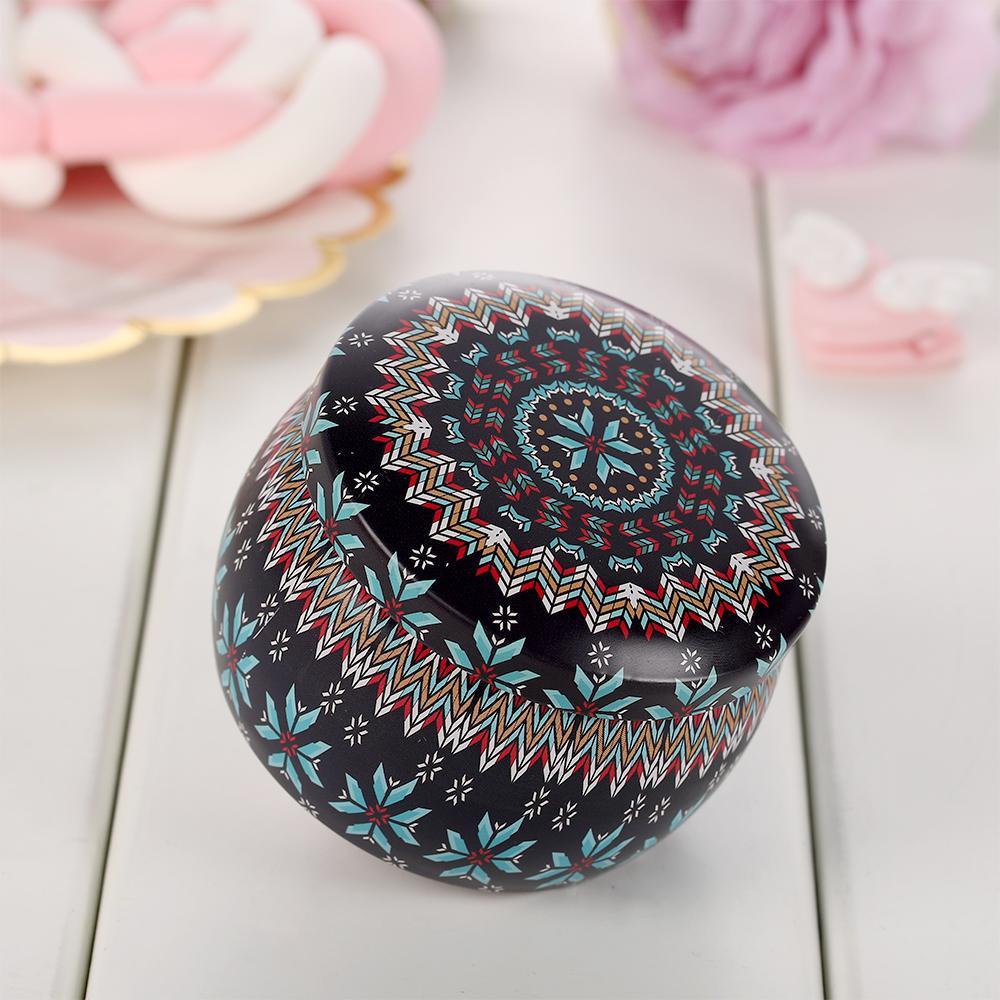 KUNHEV Hộp Thiếc Mạ Thiếc Đựng Trà / Kẹo / Trang Sức In Họa Tiết Hoa Hồng Xinh Xắn Tiện Dụng