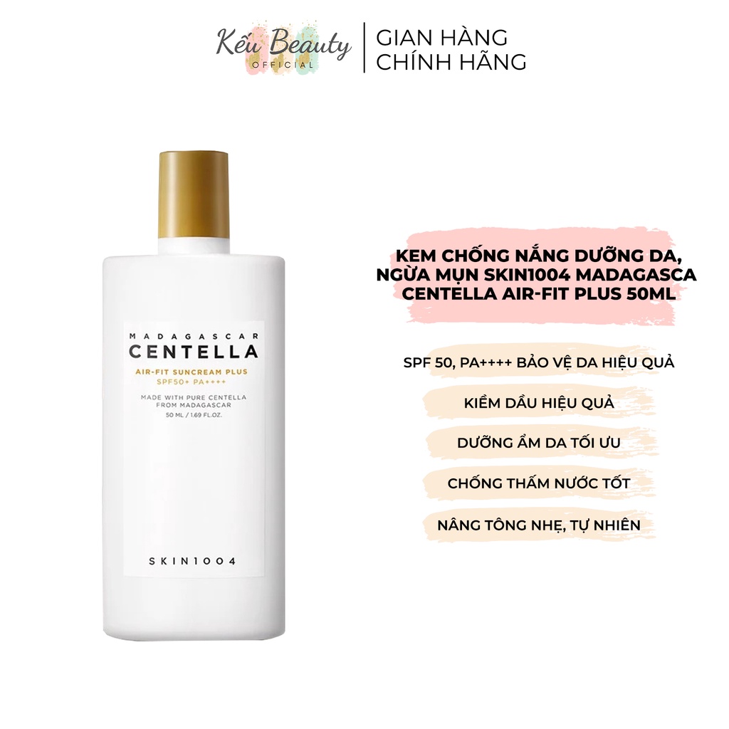 Kem Chống Nắng Dưỡng Da & Ngừa Mụn Skin1004 Madagascar Centella Air-fit Suncream Plus SPF50+ PA++++ 50ml