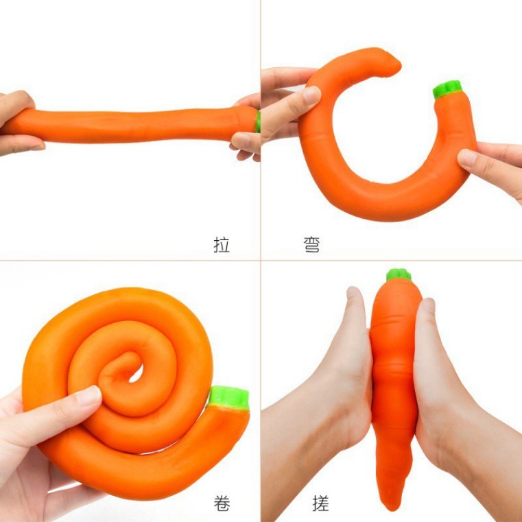 🔥HOT TREND🔥CỦ CÀ RỐT dẻo siêu kute-Squishy hình CỦ CÀ RỐT MÀU CAM kéo dài GUDETAMA mẫu mới 2021 ngộ nghĩnh đáng yêu