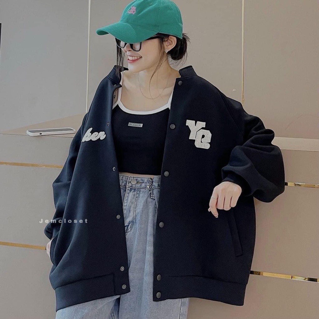 Áo Khoác Nữ, Áo Bomber YE Chất Nỉ Siêu Xinh