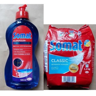 Combo Nước làm bóng somat 750ml + Bột rửa somat 1,2kg ( NK Đức )
