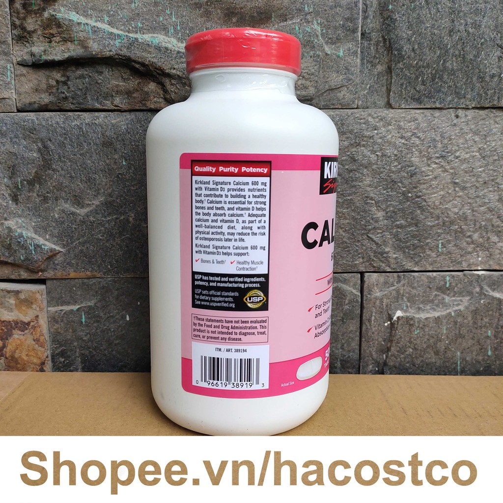 [Mã COS2701 giảm 8% đơn 250K] [Mẫu Mới ] Viên Uống Calcium 600mg + D3 Của Kirkland 500 viên - Canxi Kirkland | BigBuy360 - bigbuy360.vn