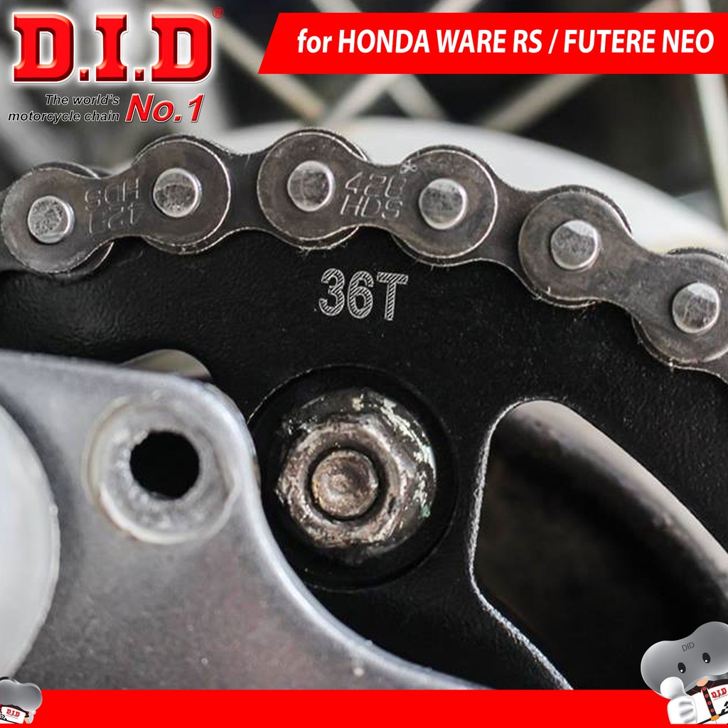 Nhông sên dĩa DID Honda WARE RS / FUTERE NEO – Sên đen 10ly DID HDS