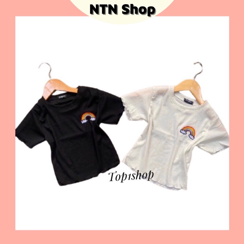 Áo croptop thêu cầu vòng siêu xinh
