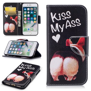 Casing iPhone 7/8/7 Plus/8 Plus beautiful painted leather phone case