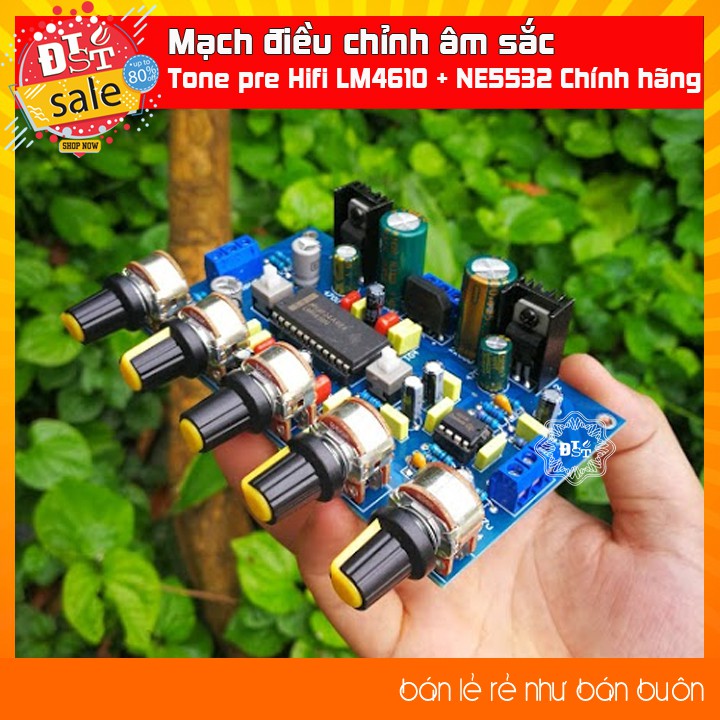 [Mã SKAMCLU9 giảm 10% đơn 100K] Mạch điều chỉnh âm sắc Tone pre Hifi LM4610 NE5532 Chính hãng + Biến áp 12V/3A