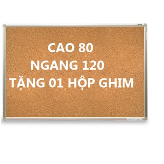 Bảng ghim bần khung nhôm treo tường 80 x 120 cm