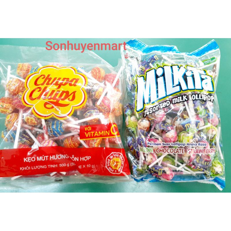 KẸO MÚT CHUPA CHUPS Và MILKITA GÓI 50 QUE