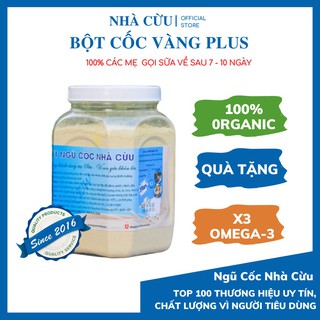 Bột ngũ cốc Cốc Vàng Plus mới thành phần 11 loại hạt, hộp 1kg (Freeship) - Ngũ cốc lợi sữa Nhà Cừu Organic