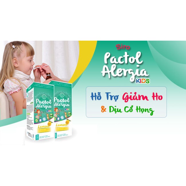 Siro ho Pactol Alergia Kids - giảm ho, long Đờm, Dịu Mát Họng