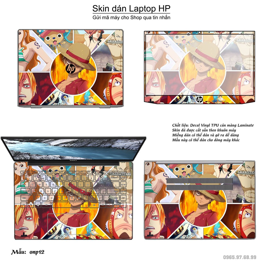 Skin dán Laptop HP in hình One Piece _nhiều mẫu 13 (inbox mã máy cho Shop)