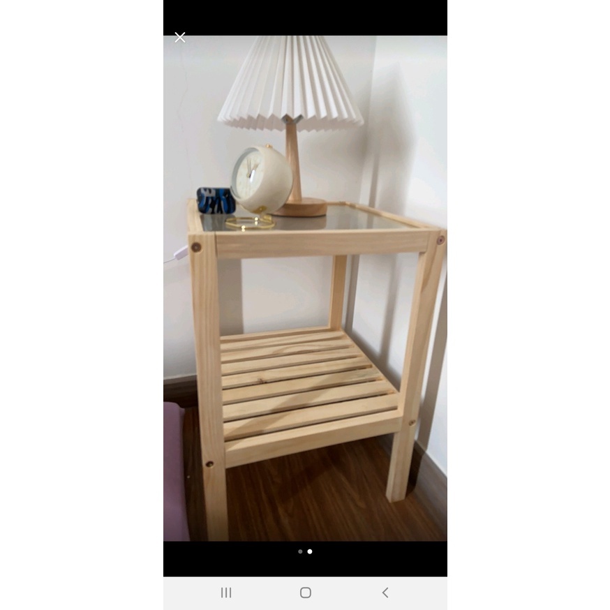 Kệ Gỗ Tab Đầu Giường Có Mặt Kính Chuyên Decor_Kệ gỗ Tab đầu giường