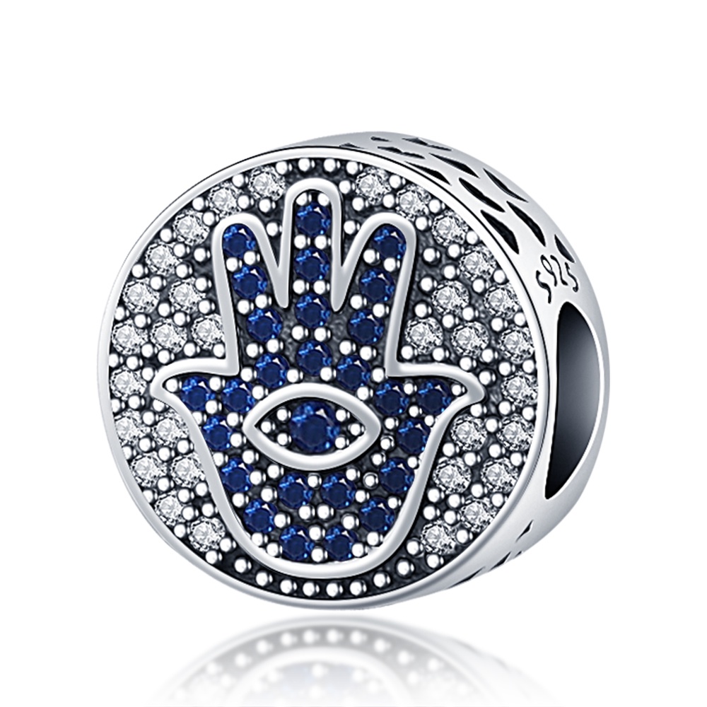 PANDORA Vòng Tay Chuỗi Hạt Mạ Bạc 925 Mặt Hình Mắt Quỷ Độc Đáo