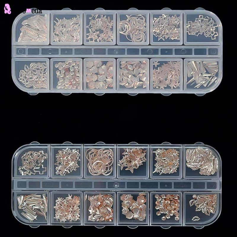 [Hàng mới về] Hộp đựng phụ kiện trang trí móng tay 12 ngăn