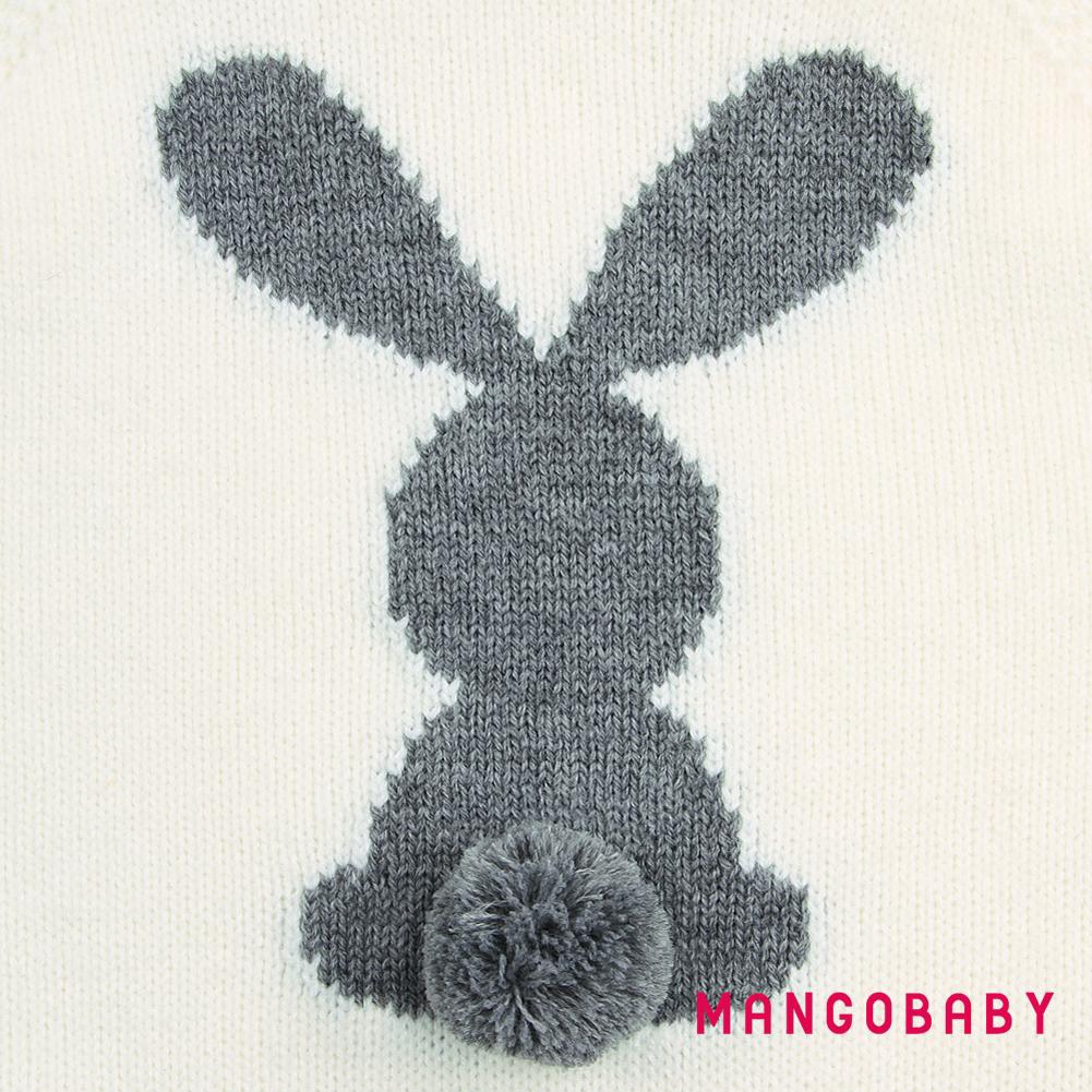 Áo len tay dài họa tiết chú thỏ đáng yêu cho bé