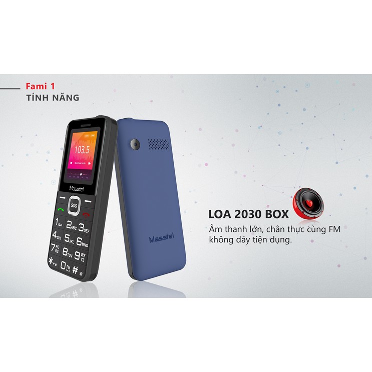 ( Miễn phí ship )điện thoại Masstel FAMI 9 DÀNH CHO NGƯỜI GIÀ loa to,chữ to,pin khỏe - Hãng phân phối chính thức | BigBuy360 - bigbuy360.vn