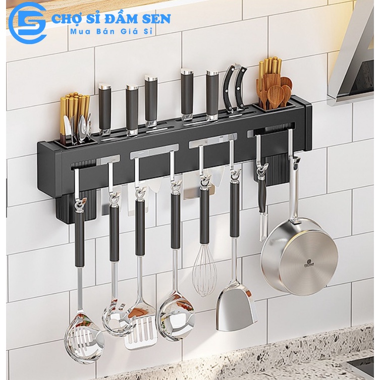 Kệ treo đồ nhà bếp đa năng, giá gác dao dán tường có móc treo tiện dụng G392-KeDaoSat