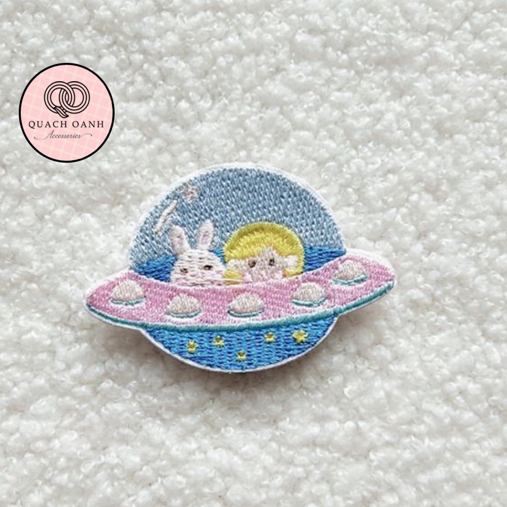 Sticker nhãn dán vải thêu hình độc đáo là ủi trang trí sổ, vở, mũ bảo hiểm - ST07