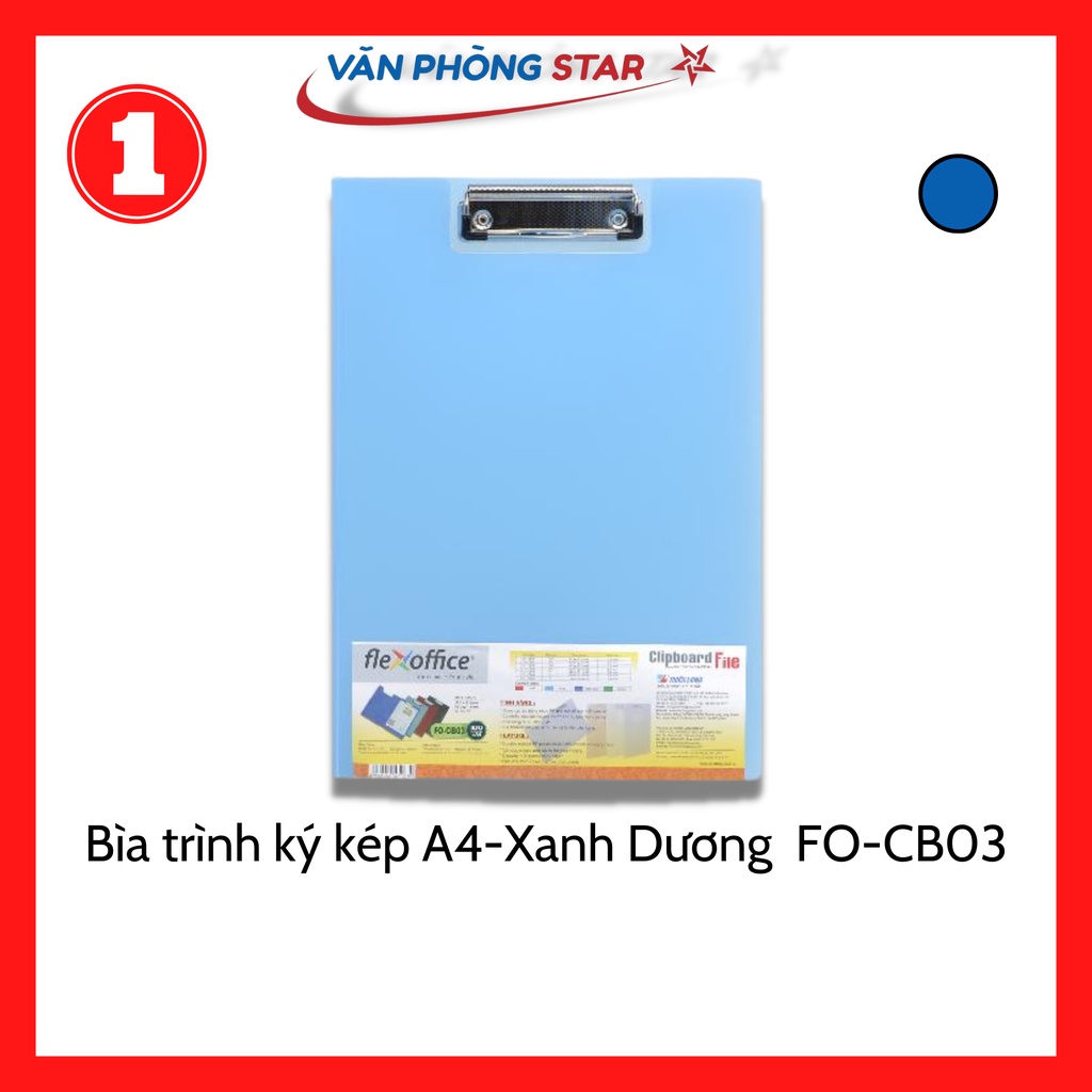 1 cái Bìa trình ký kép A4-Xanh Dương FO-CB03