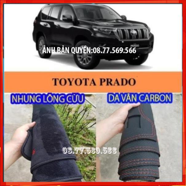 THAM TAPLO TOYOTA PRADO DA VÂN GỖ DA CARBON NHUNG LÔNG CỪU 3 LỚP CÓ CHỐNG TRƯỢT THẢM PHỦ LÓT CHE NẮNG TAPLO