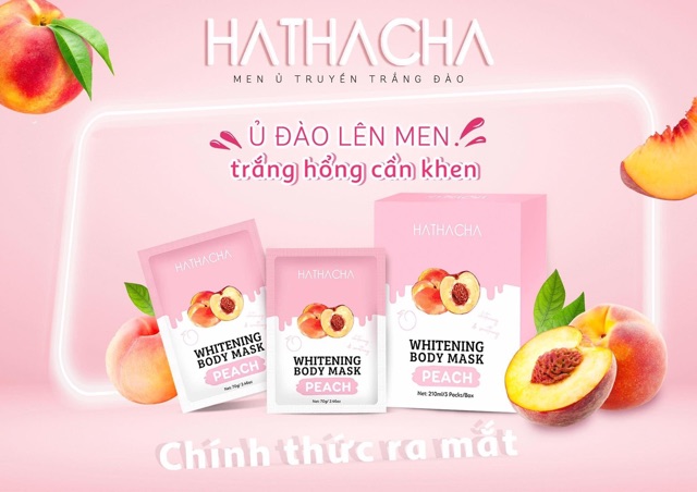 Hathacha Whitening Body Mask Ủ Đào Lên Men - ( 1 Gói ) Hàng Chính Hãng 100%