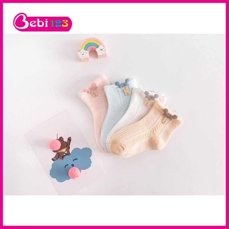 Vớ lưới cao cấp Mickey, tất Hàn Quốc hình Nơ đáng yêu cho bé