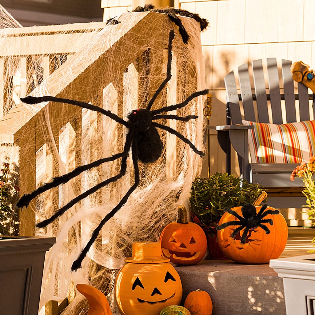 Nhện Giả Màu Đen 30 / 75 / 125cm Trang Trí Halloween
