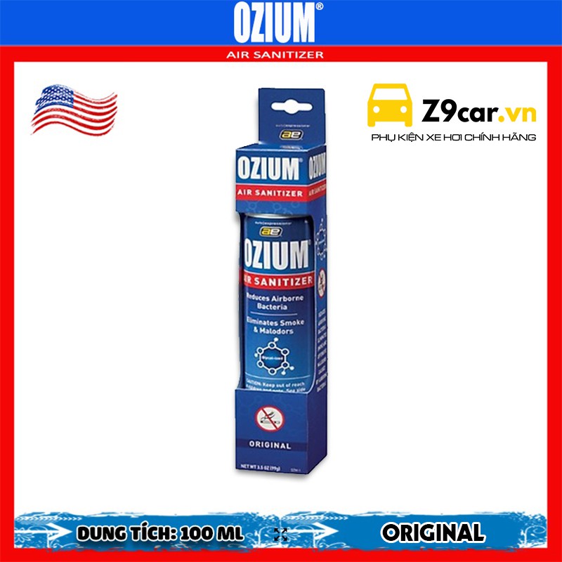 Chai xịt khử mùi diệt khuẩn Ozium USA Air Sanitizer Spray 100ml - Dùng trên xe ô tô và trong phòng ngủ, phòng khách