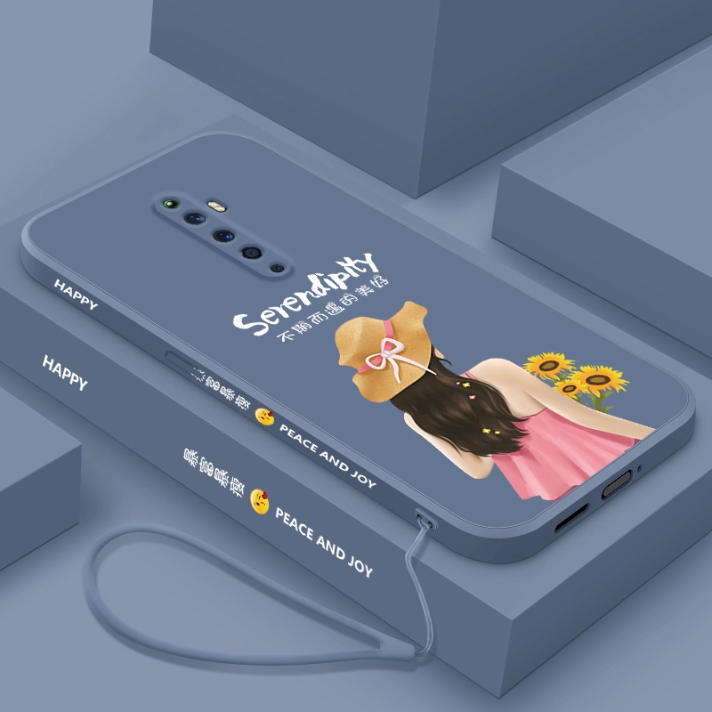 Ốp điện thoại QIANZI TPU silicone họa tiết hoa hướng dương cho oppo RENO 2 RENO Z RENO 3 RENO 3Pro RENO 2F RENO 8pro