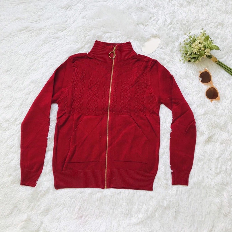 Áo khoác len tuyết dây kéo túi | BigBuy360 - bigbuy360.vn