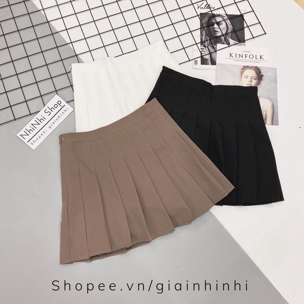 Chân váy xếp ly cạp cao có lót quần, Chân váy tennis xếp ly thể thao CV669 - NhiNhi Shop