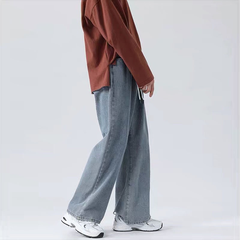 Quần Jean Dài Ống Rộng Phong Cách Retro Thời Trang Hàn Quốc Cho Nam