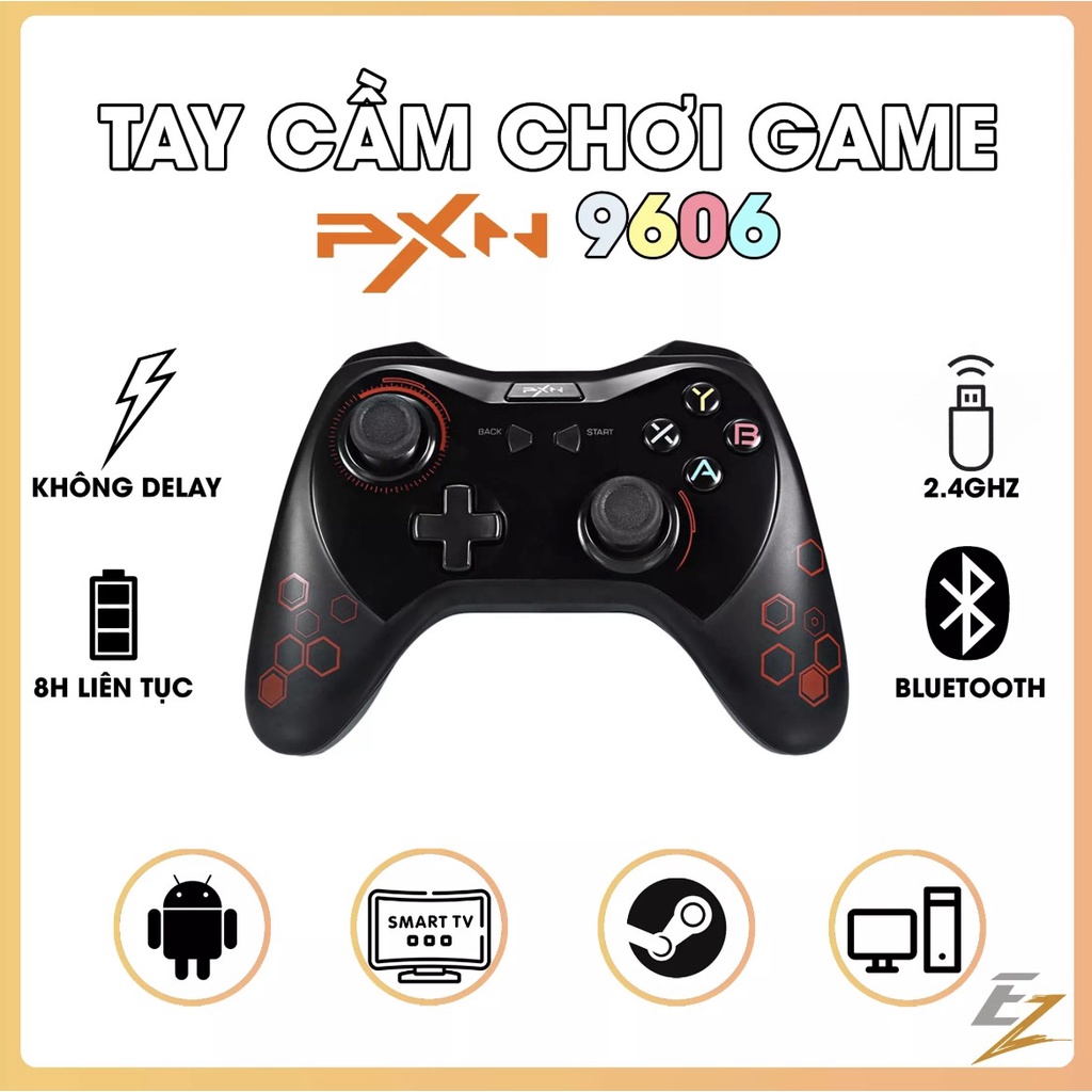 Tay Cầm Chơi Game Không Dây PXN 9613 Có Rung, Hỗ Trợ PC Và Điện Thoại Android (Có Usb