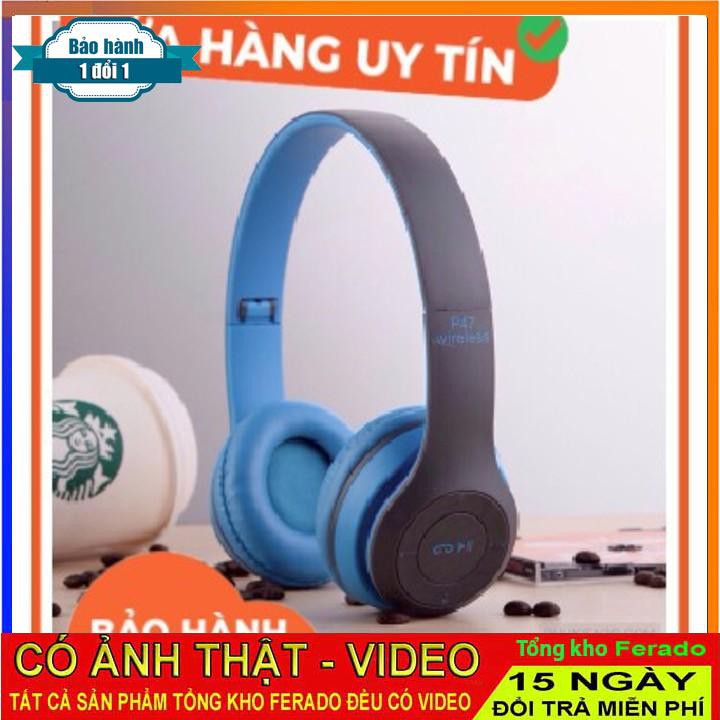 [ xả kho ] C96  TAI NGHE BLUETOOTH P47 CHỤP TAI - TAI NGHE BLUETOOTH P47 SIÊU BASS CÓ KHE CẮM THẺ NHỚ - P47