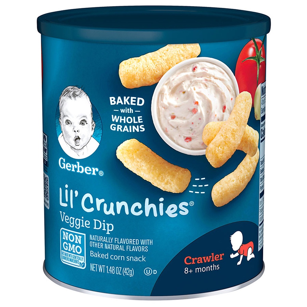 Bánh ăn dặm Gerber lùn Lil' Crunchies cho bé dạng que và bánh xe