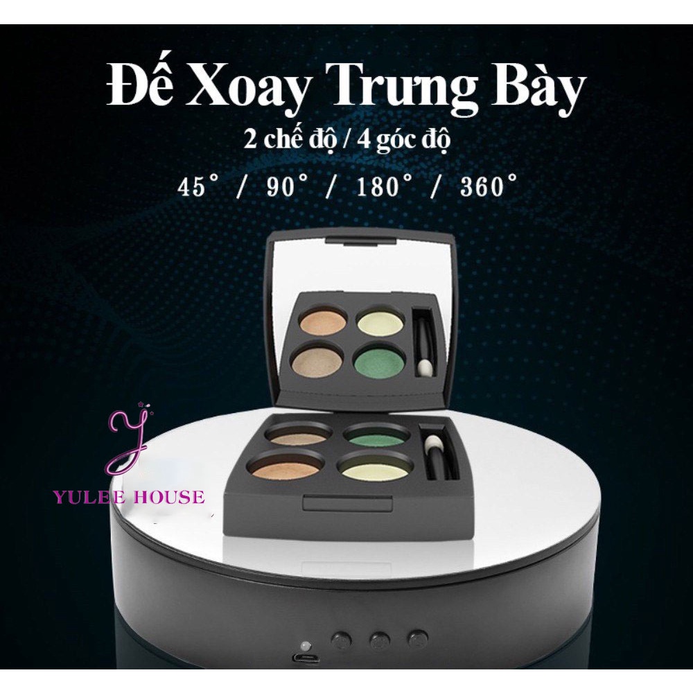 ĐẾ XOAY TỰ ĐỘNG 360 ĐỘ ĐƯỜNG KÍNH 15CM CHỊU LỰC 3KG - HỖ TRỢ CHỤP ẢNH SẢN PHẨM - SẠC USB - BH 6 THÁNG