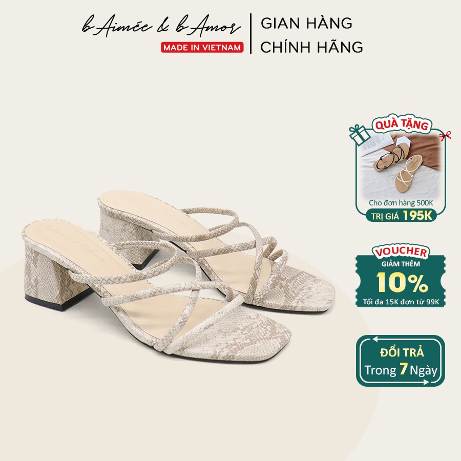 Sandal nữ cao gót quai mảnh đế vuông mũi vuông cao 5 cm thời trang bAimée &amp; bAmor - MS1661 01