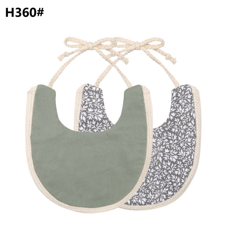 Yếm Ăn Cotton In Hoa Có Túi Thời Trang Dành Cho Bé Trai Bé Gái