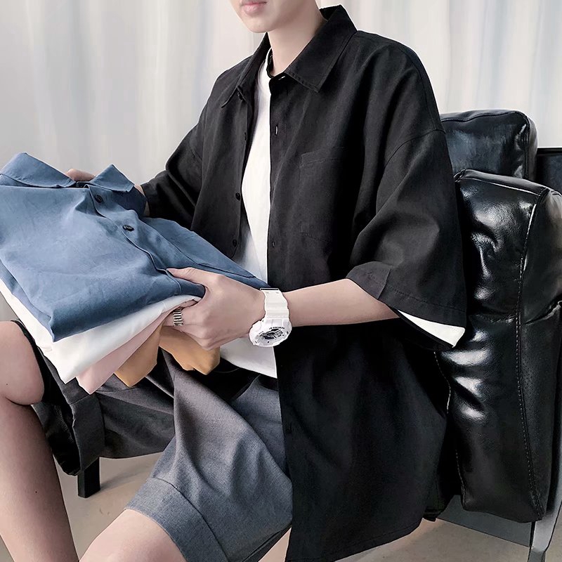 Áo sơ mi tay ngắn thiết kế thời trang cá tính dành cho nam