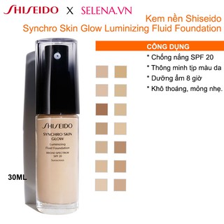 Kem nền Shiseido Synchro Skin Glow Luminizing Fluid Foundation