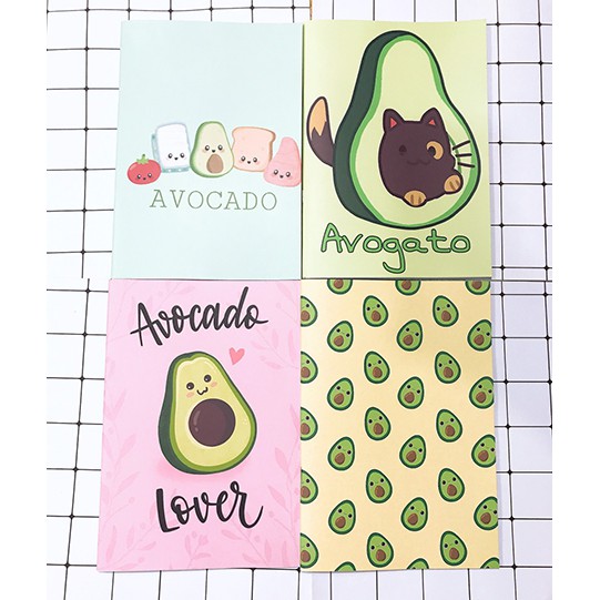 Vở quả bơ avocado S7VI19 vở hoạt hình sổ hoạt hình 25x17cm 80 trang giấy đẹp