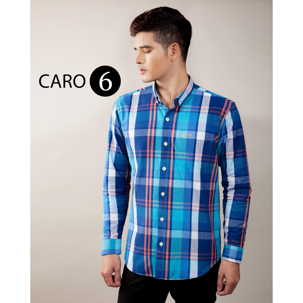 Áo Sơ mi Caro Nam - Vải cào nhung nhập khẩu - Ảnh shop tự chụp