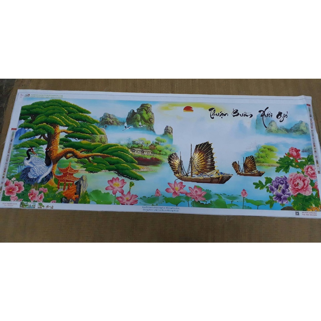 Tranh đính đá Thuận buồm xuôi gió DF136-DF634 (chưa đính đá, chưa khung)