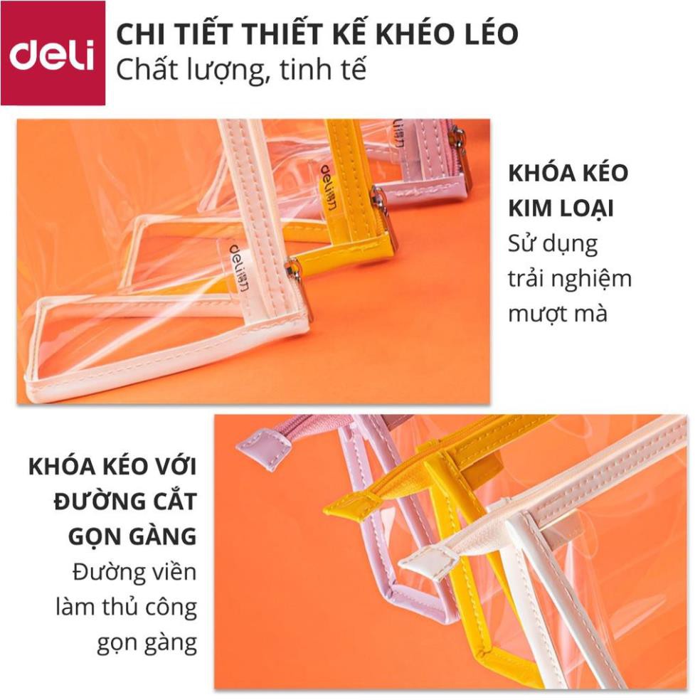 Túi đựng bút đồ dùng cá nhân trong suốt Deli - 67027 [Deli]