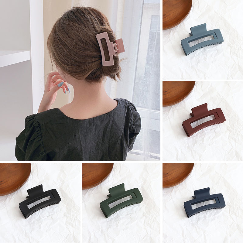 Kẹp Tóc Hình Vuông Màu Sắc Đơn Giản Phong Cách Hàn Quốc Cổ Điển Dành Cho Nữ