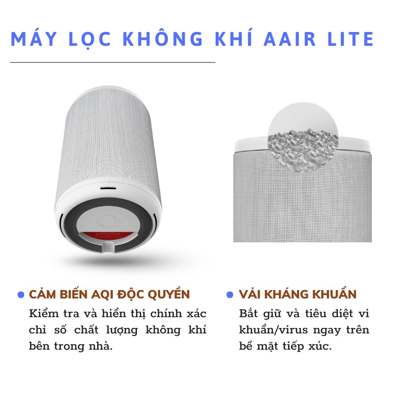 Máy lọc không khí Thụy Sỹ Aeris | Aair Lite (Blue), nhập khẩu [CHÍNH HÃNG]