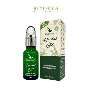 Tinh dầu giải cảm lá xông thảo dược Mix22 BIYOKEA 20ml xông hơi
