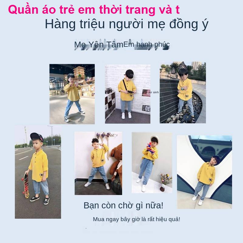 áo bé traiQuần áo trẻ em bé trai bộ mùa xuân 2021 mới cỡ trung nước ngoài phong cách và thu phiên bản hàn quố