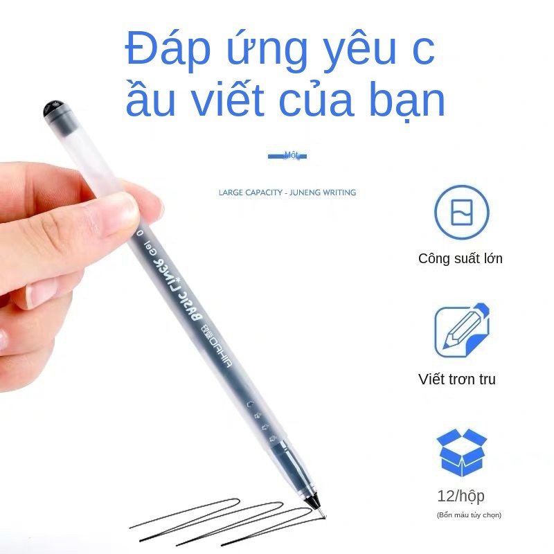 Sở thích viết bút mực dung lượng lớn 0.35 gel nước màu đen ký văn phòng 0.5 tiêm chất lỏng thẳng